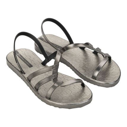 Sandalia Feminina Ipanema Diversa Mais - 27243 - Prata/prata/preto - Atacado