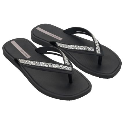 Chinelo Feminino Ipanema Cristal - 27267 - Preto Glitter - Atacado