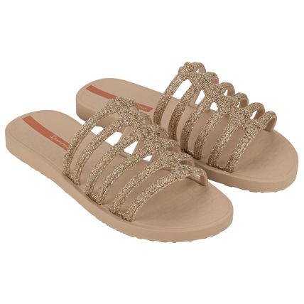 Chinelo Gaspea Feminino Ipanema Unique Glow - 27276 - Bege/Bege Glitter - Atacado