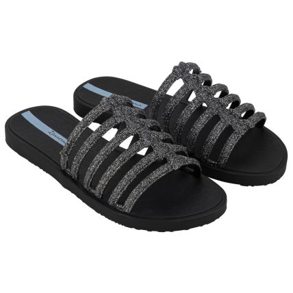 Chinelo Gaspea Feninino Ipanema Unique Glow - 27276 - Preto/preto Glitter - Atacado