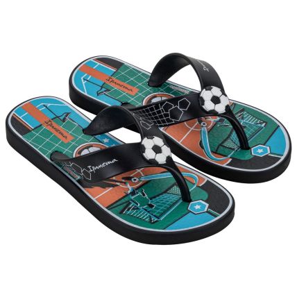 Chinelo Infantil Ipanema Sporty - 27277 - Preto/verde/laranja - Atacado
