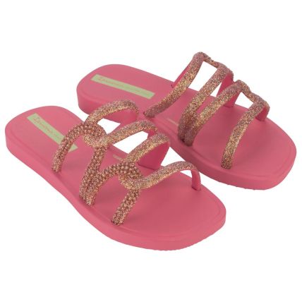 Chinelo Slide Infantil Ipanema Solar Glow - 27287 - Rosa/glitter/verde - Atacado