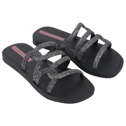 Chinelo Slide Infantil Ipanema Solar Glow - 27287 - Preto/glitter/lilás - Atacado