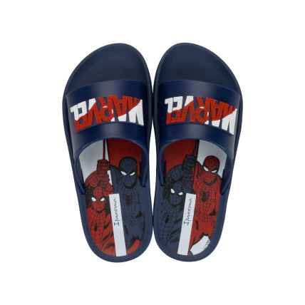 Chinelo Slide Infantil Ipanema Marvel - 27290 - Azul/vermelho/branco - Atacado