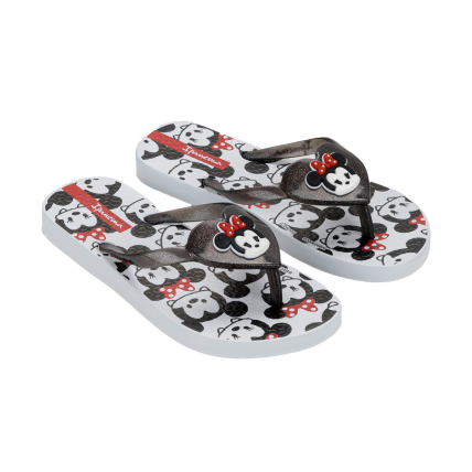 Chinelo Infantil Ipanema Love Disney - 27292 - Branco/preto Glitter - Atacado