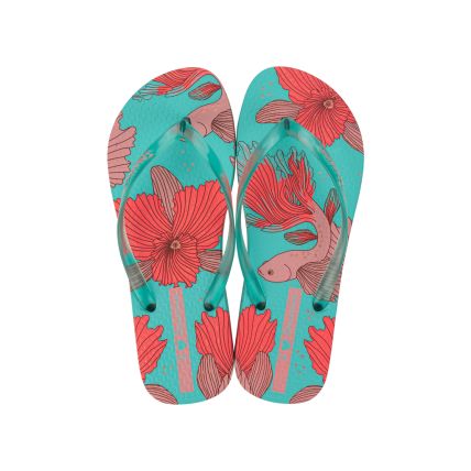 Chinelo Feminino Ipanema Verao Print - 27305 - Azul/rosa - Atacado