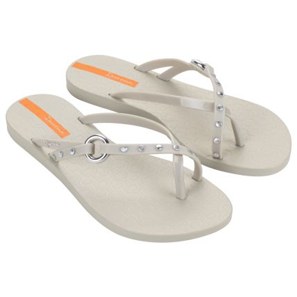 Chinelo Feminino Ipanema Fashion Elo - 27348 - Bege/metalizado/laranja - Atacado