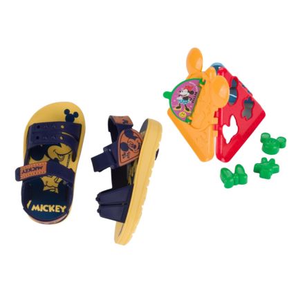 Sandália Baby Disney Brincar E Aprender - 22938 - Amarelo/azul - Atacado