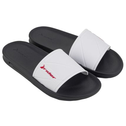 Chinelo Slide Masculino Rider Street - 11578  - Branco/branco/preto - Atacado