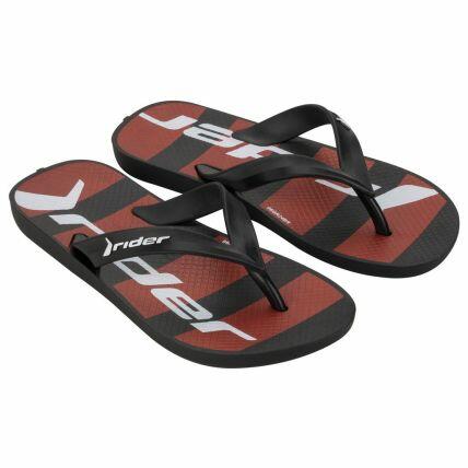 Chinelo Infantil Rider Feel Urban - 12342 - Preto/branco/vermelho - Atacado