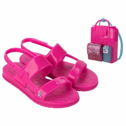 Sandalia Infantil Barbie Color Mochila - 23067 - Rosa Fluor - Atacado