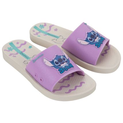 Chinelo Slide Feminino Ipanema Disney Stitch - 27366 - Bege/lilas - Atacado