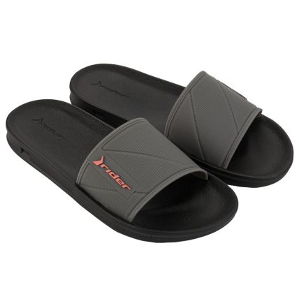 Chinelo Slide Masculino Rider Street - 11578 - Preto/cinza/laranja - Atacado