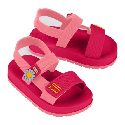 Sandalia Papete Baby Zaxynina Confete - 18820 - Rosa Pitaya - Atacado