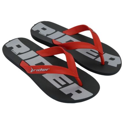 Chinelo Masculino Rider Feel - 12303 - Preto/vermelho/cinza - Atacado