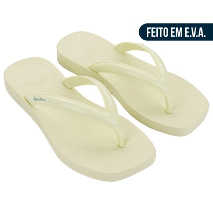 Chinelo Feminino Ipanema Pluma - 27507 - Bege/bege/azul - Atacado