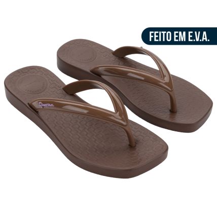 Chinelo Feminino Ipanema Pluma - 27507 - Bronze/marrom/lilas - Atacado