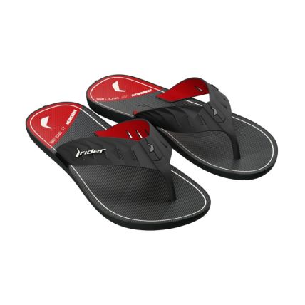 Chinelo Masculino Rider Street Duo Plus - 12505 - Preto/preto/vermelho - Atacado