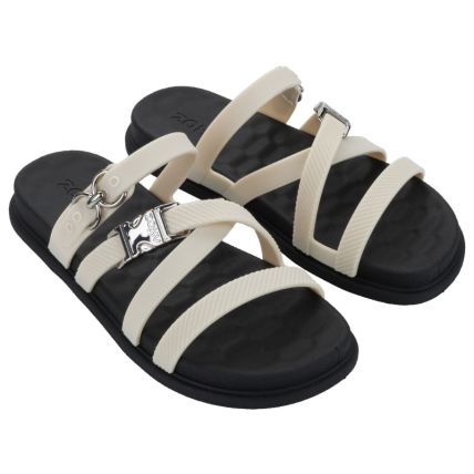 Chinelo Slide Feminino Zaxy Wake - 19328 - Preto/off White Claro  - Atacado