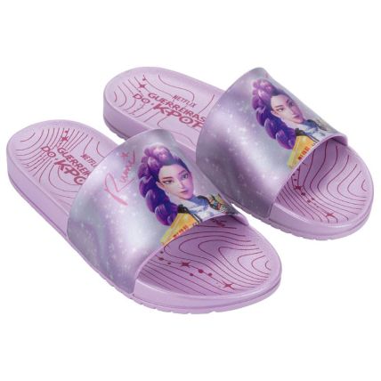 Chinelo Slide Infantil Guerreira Do K-pop - 23480 - Lilas/rosa - Atacado