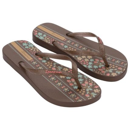 Chinelo Feminino Ipanema Oasis - 26571 - Marrom/glitter/rosa - Atacado
