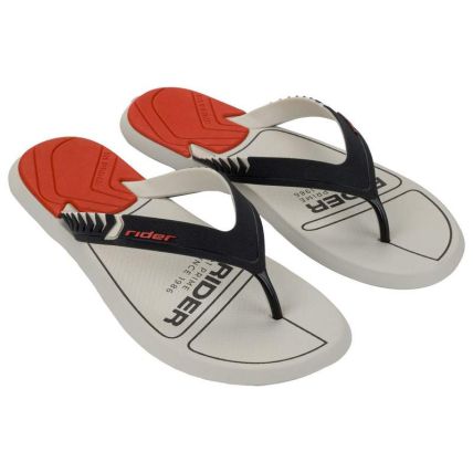 Chinelo Masculino Rider R1 Prime Easy - 12609 - Bege/preto/vermelho - Atacado