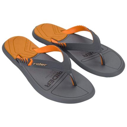 Chinelo Masculino Rider R1 Prime Easy - 12609 - Cinza/laranja - Atacado