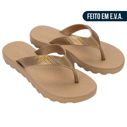 Tamanco Feminino Azaleia Vivi - 19384 - Dourado/bege Mel - Atacado