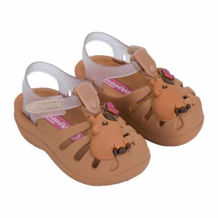 Sandalia Baby Gkids Lumy  Aranha - 23488 - Marrom/bege Transparente - Atacado