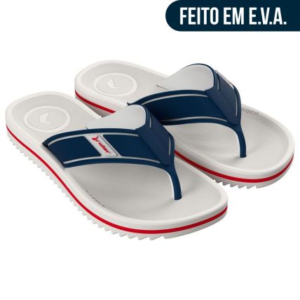 Chinelo Masculino Rider Trace Duo - 12650 - Branco/azul/vermelho - Atacado