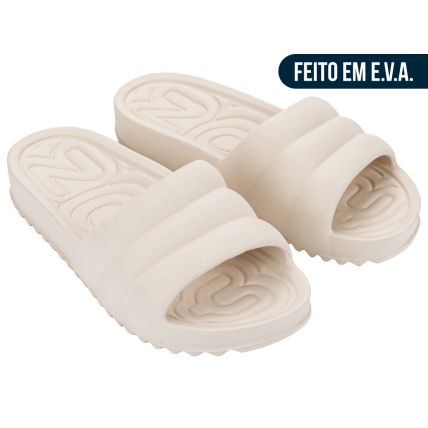 Chinelo Slide Feminino Zaxy Air - 19419 - Off White Medio - Atacado