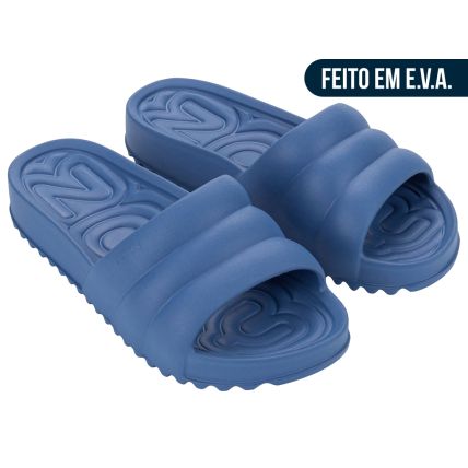 Chinelo Slide Feminino Zaxy Air - 19419 - Azul Mar - Atacado