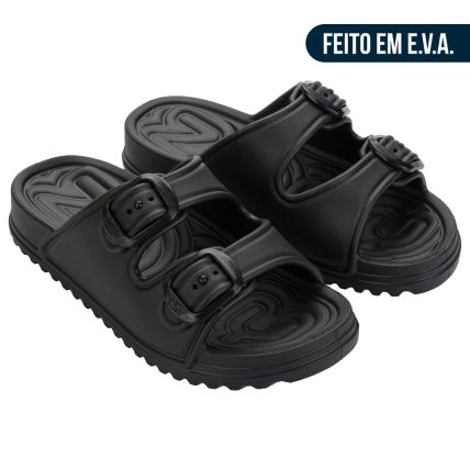 Chinelo Slide Feminino Zaxy Partner Air - 19416 - Preto - Atacado