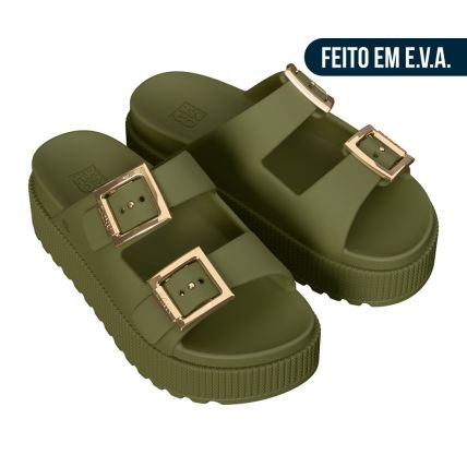 Tamanco Feminino Zaxy Partiner Air High - 19458 - Verde Azeitona - Atacado