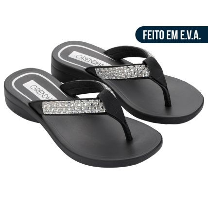 Tamanco Feminino Grendha Cristalina - 19403 - Preto - Atacado