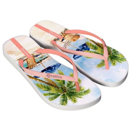 Chinelo Feminino Ipanema Orla - 27036 - Branco/rosa/verde - Atacado