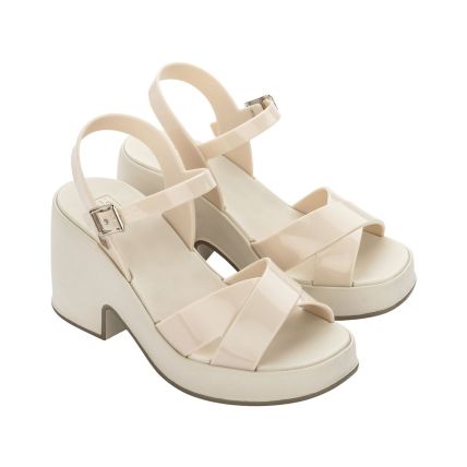 Sandalia Plataforma Zaxy Pop Up - 83567 - Off White Medio - Atacado