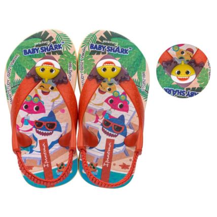 Chinelo Infantil Ipanema Baby Shark - 26564 - Amarelo/vermelho - Atacado