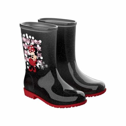 Bota Infantil Disney Fall Rain - 23433 - Fume Glitter/vermelho - Atacado