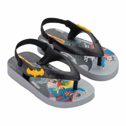 Chinelo Baby Ipanema Liga Da Justiça - 27544 - Cinza/preto/amarelo - Atacado