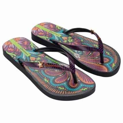Chinelo Feminino Ipanema Vibra - 27505 - Preto/preto/laranja - Atacado