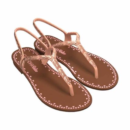 Chinelo Infantil Grendha Bela Ideal - 19485 - Bege Melao/marrom - Atacado