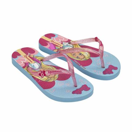 Chinelo Infantil Ipanema Barbie Meu Encanto - 27291 - Azul Claro/glitter - Atacado