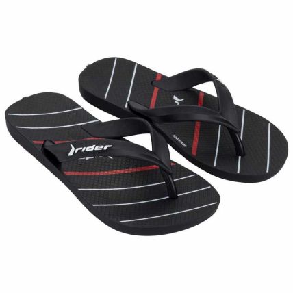 Chinelo Infantil Rider Feel - 12372 - Preto/preto/vermelho - Atacado