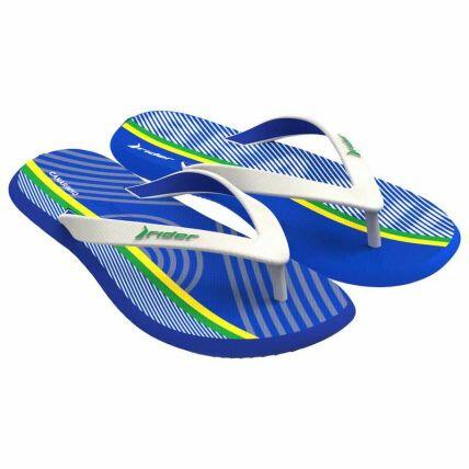 Chinelo Infantil Rider R1 Naçôes - 12732 - Azul/branco/verde - Atacado