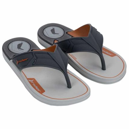 Chinelo Infantil Rider Start - 12563 - Cinza/cinza/laranja - Atacado