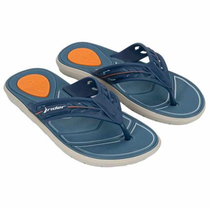 Chinelo Masculino Rider Motion - 12633 - Bege/azul/laranja - Atacado