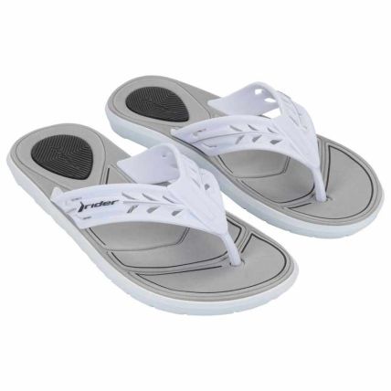 Chinelo Masculino Rider Motion - 12633 - Branco/cinza/preto - Atacado