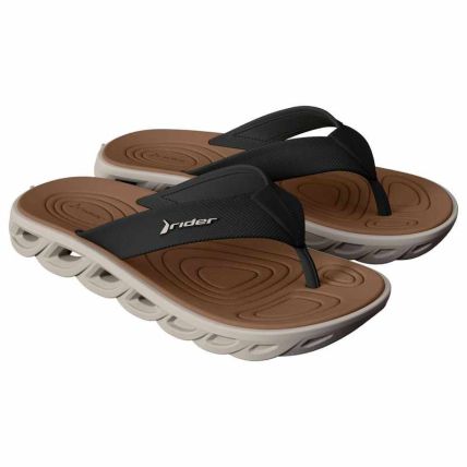 Chinelo Masculino Rider R Power Low - 12623 - Bege/preto/castor - Atacado