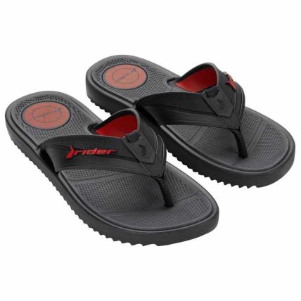 Chinelo Masculino Rider Trace Plus - 12634 - Preto/cinza/vermelho - Atacado